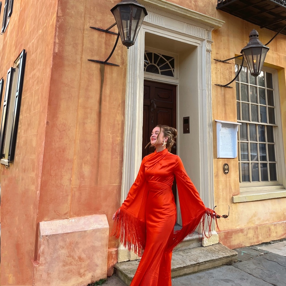 ASOS Orange Long Sleeve Dress